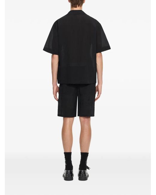 Off-White c/o Virgil Abloh Black Handstyle Logo Organza Bowling Shorts for men