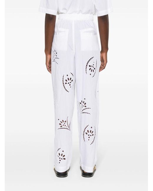 Isabel Marant Hectorina Broderie-anglais Trousers White