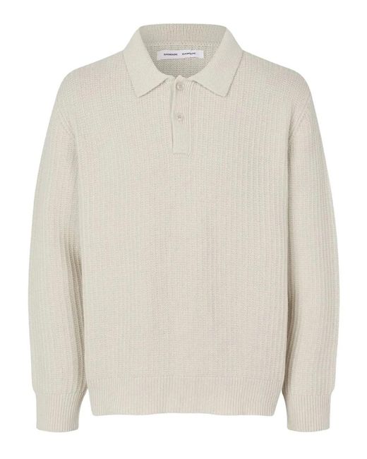 Samsøe & Samsøe White Sanicolas Buttoned Polo Shirt for men