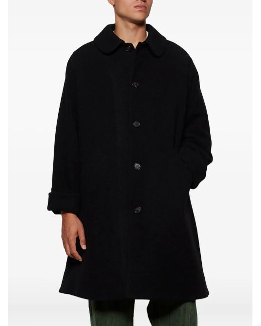 Bode Black Button-Fastening Coat for men