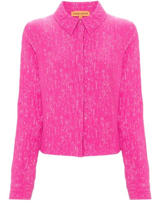 Camisa Lilla con efecto arrugado Stine Goya de color Pink
