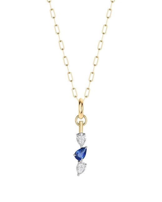 Phillips House Metallic Diamond Sapphire Triple Drop Necklace