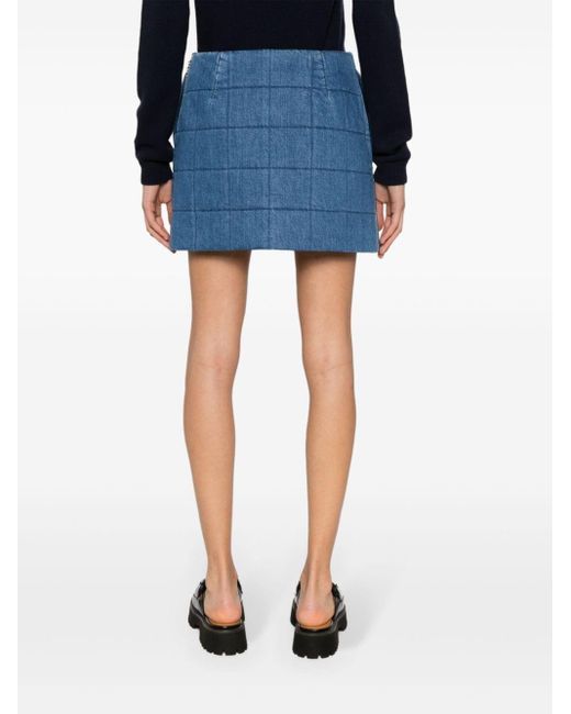Minifalda vaquera acolchada Gucci de color Blue