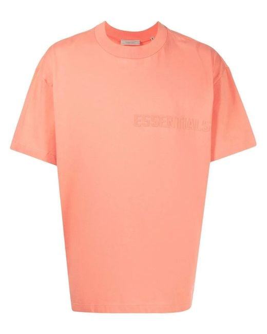 Fear Of God Pink Embossed-Logo T-Shirt for men