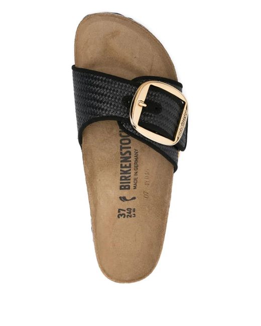 Birkenstock White Madrid Buckle-Detail Sandals