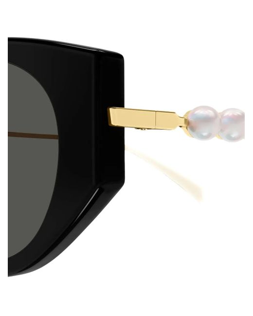 Gucci Black Gg1970Sa Pearl Cat-Eye Sunglasses