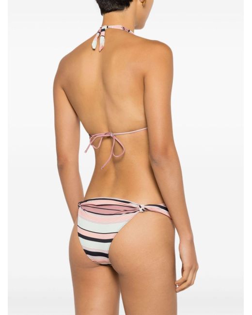 Clube Bossa Pink Rings Striped Bikini Top