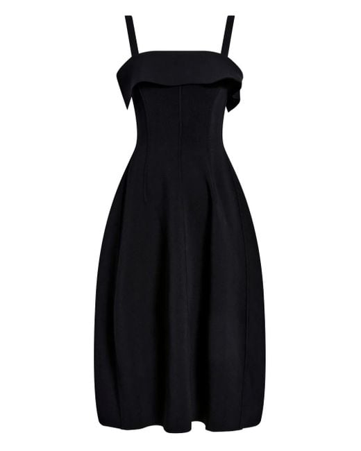 Proenza Schouler Black Blanca Ruffled Midi Dress