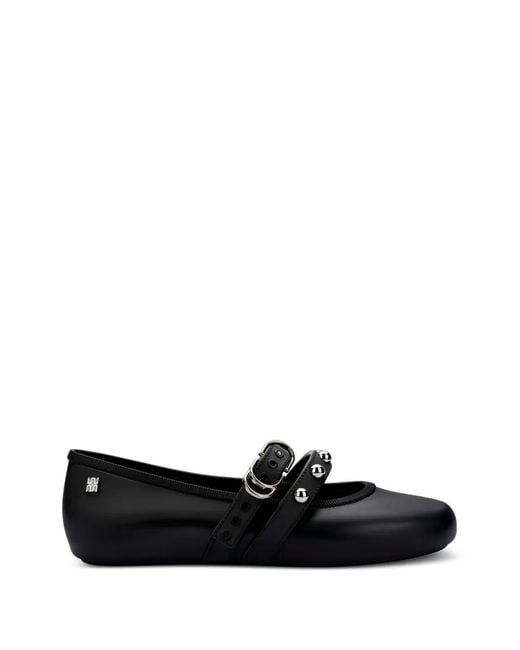 Melissa Black Studded Buckle Ballet Flats