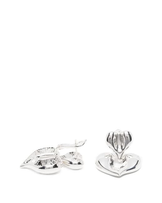Missoma White Molten Heart Earrings