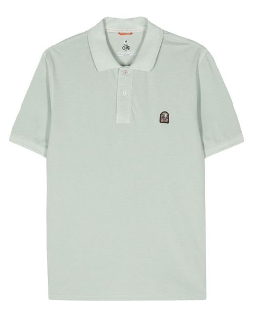 Parajumpers Green Logo-appliqué Polo Shirt for men