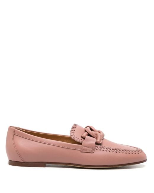 Tod's Kate Braided-Detailed Loafers in Pink Lyst UK