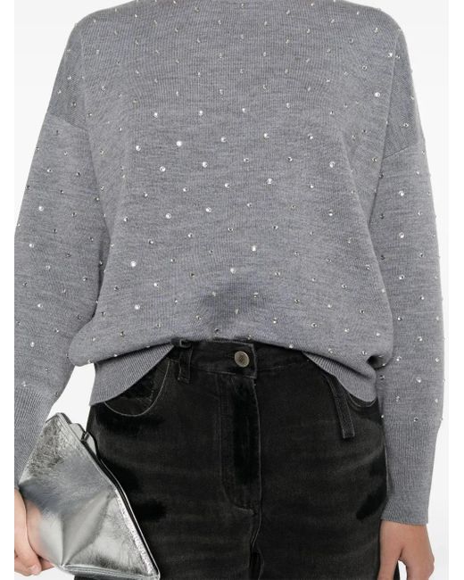 Rabanne Gray Sweater With Decoration