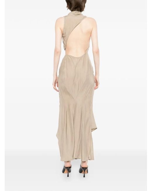 Yehuafan White Draped Dress