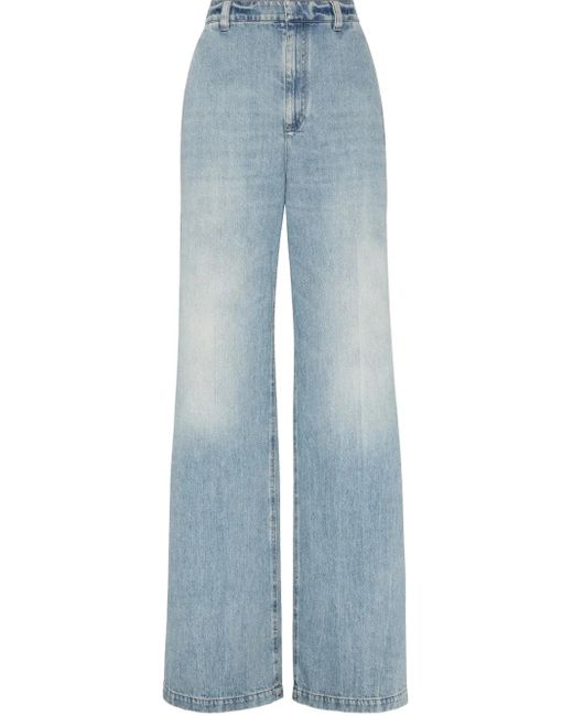 Brunello Cucinelli Blue Low Slung Monili Wide-Leg Jeans