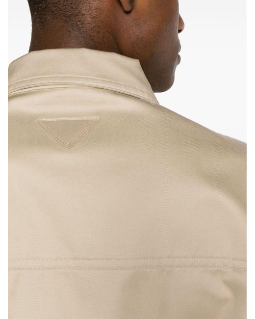Giacca-camicia con zip di Prada in Natural da Uomo