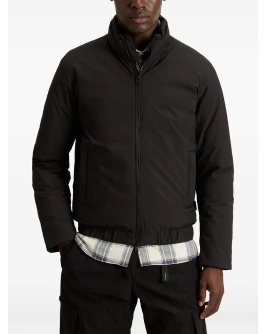 Woolrich Black High-Neck Bomber Padded Jacket for men