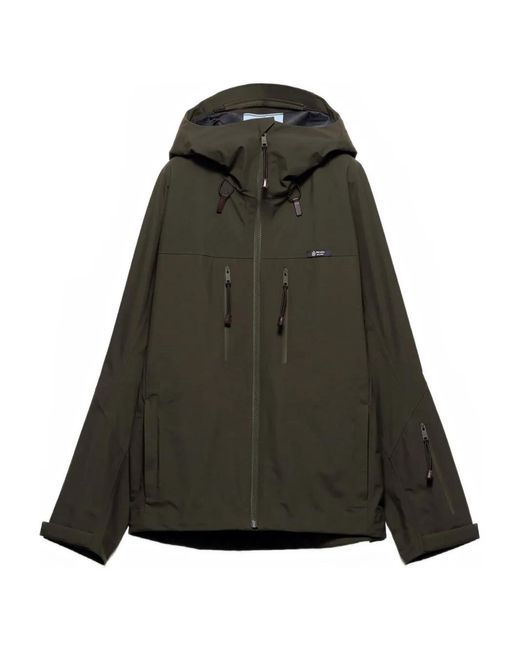 Prada Green Manteau À Capuche