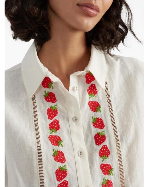 Chinti & Parker White Strawberry Shirt