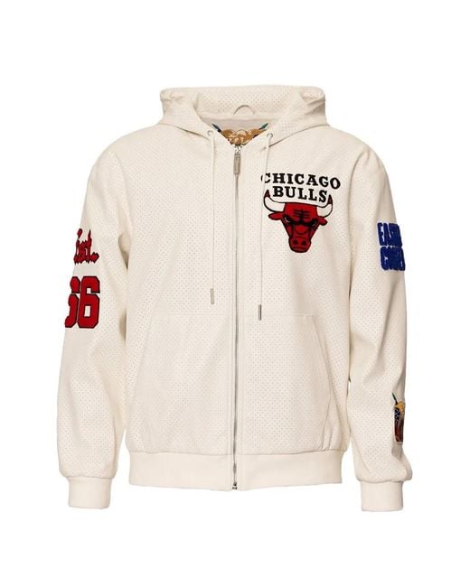 Jeff Hamilton White Hooded Zip-Up Jacket for men