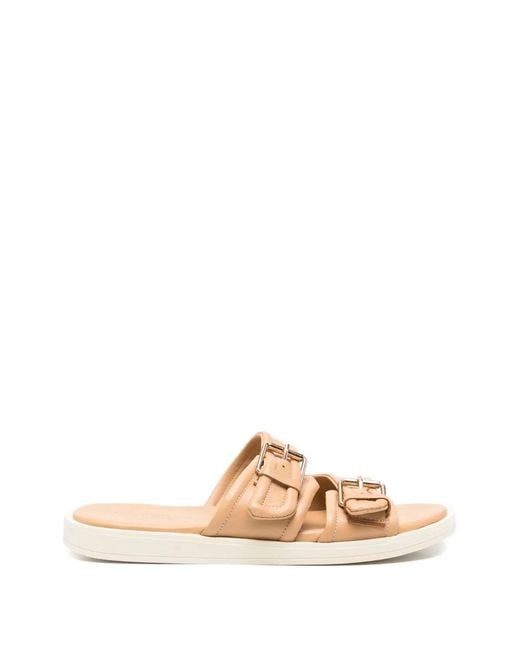 SERGIO MORETTI FIRENZE Metallic Buckle-Fastening Leather Sandals