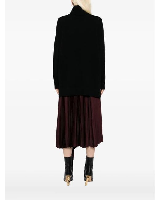 N.Peal Cashmere ロングライン セーター Black