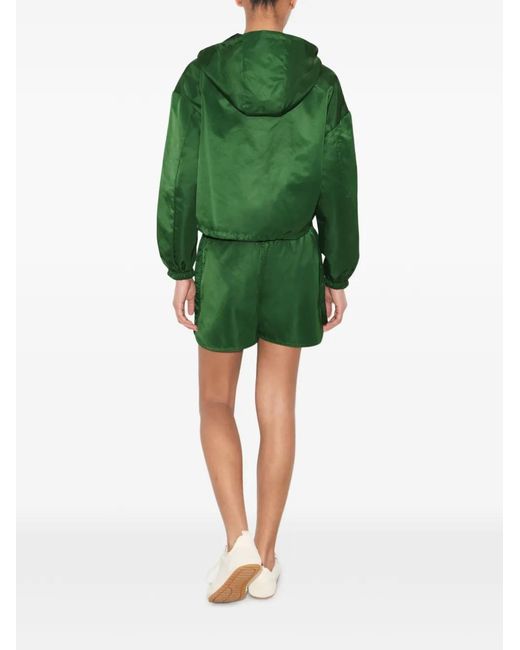Tory Burch Green Reversible Cropped Nylon Jacket