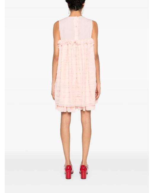 Baruni Pink Ruffled Mini Dress
