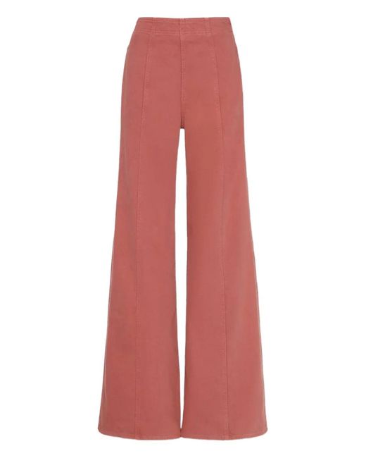Ulla Johnson Red Jean Évasé Bianca À Taille Haute