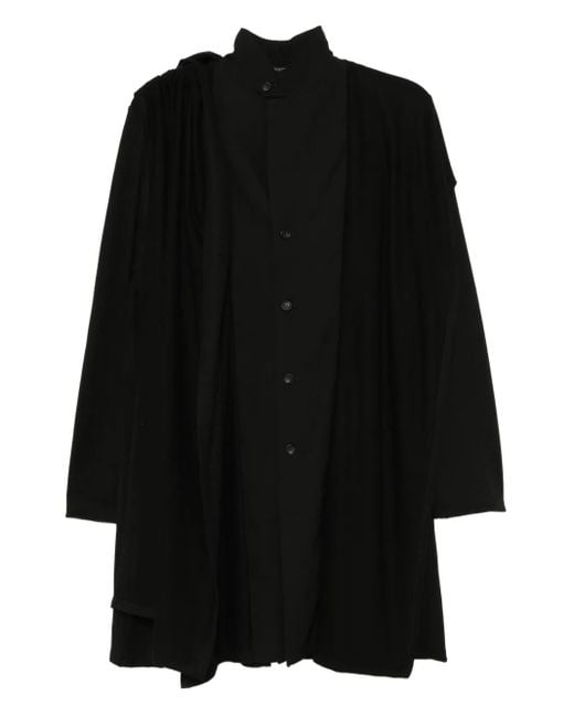 Yohji Yamamoto Black Bluse mit Schal