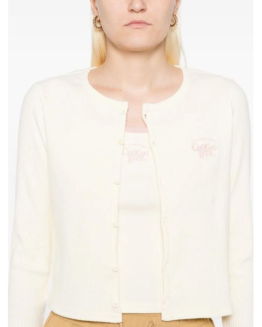 Chocoolate White Logo-Embroidered Top