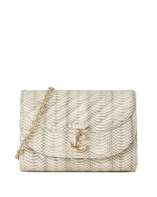 Jimmy Choo Natural Pochette Curve À Effet Peau De Serpent