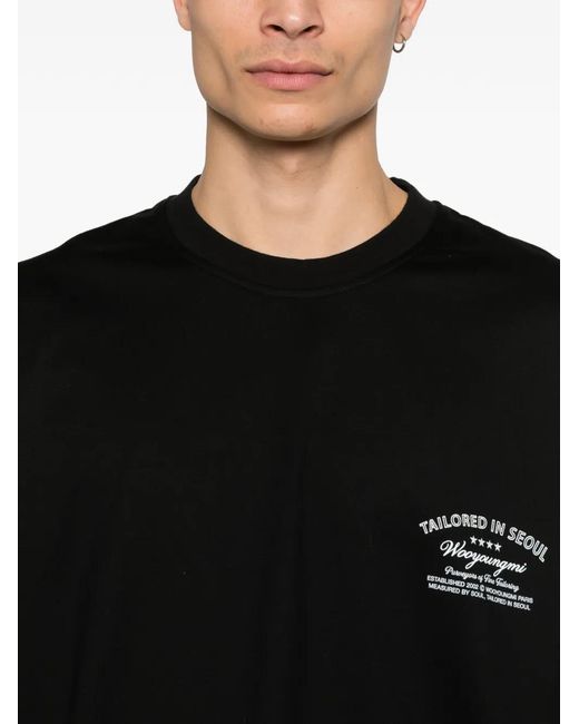 Wooyoungmi Black Graphic T-Shirt for men