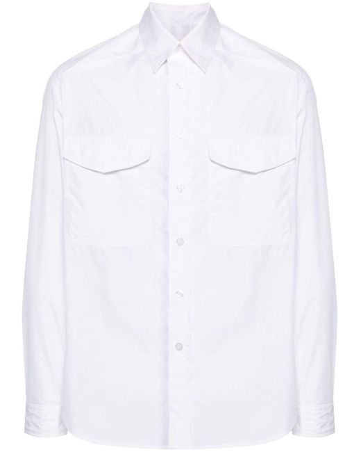 Mordecai White Striped-print Poplin Shirt for men