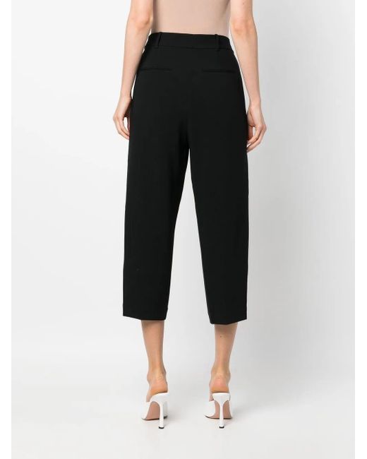 MICHAEL Michael Kors Black High-Waisted Cropped Trousers
