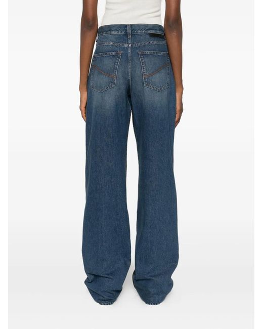 Stella McCartney Gray Snakeskin-Panel Jeans
