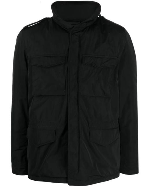 Aspesi Black Funnel-Neck Long-Sleeve Jacket for men