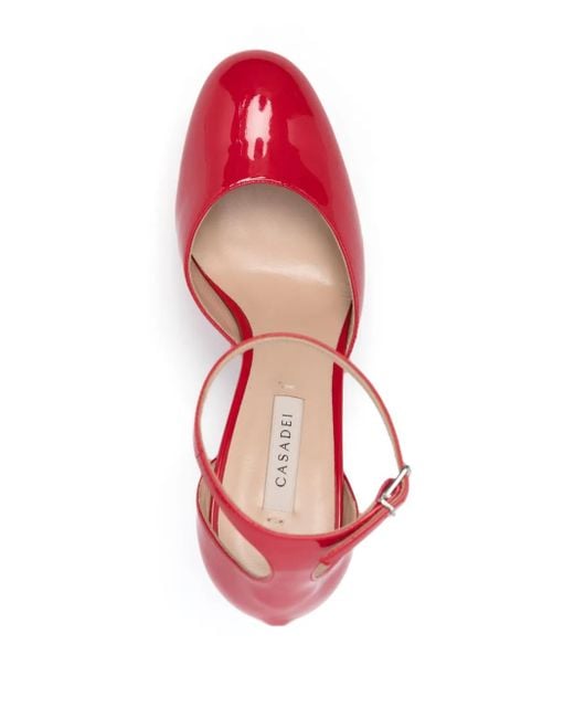 Casadei Pink 115Mm Patent Platform Pumps