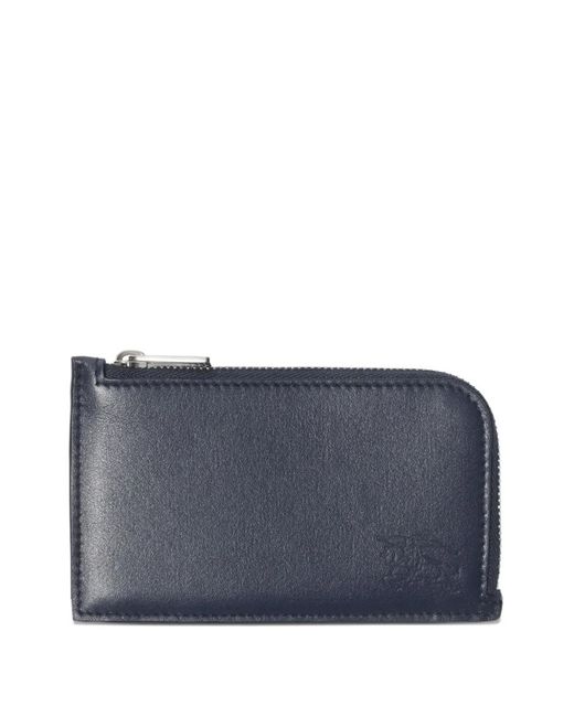 Burberry Blue Zip Leather Cardholder for men