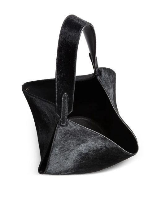 Khaite Black Chain-Detail Leather Tote Bag