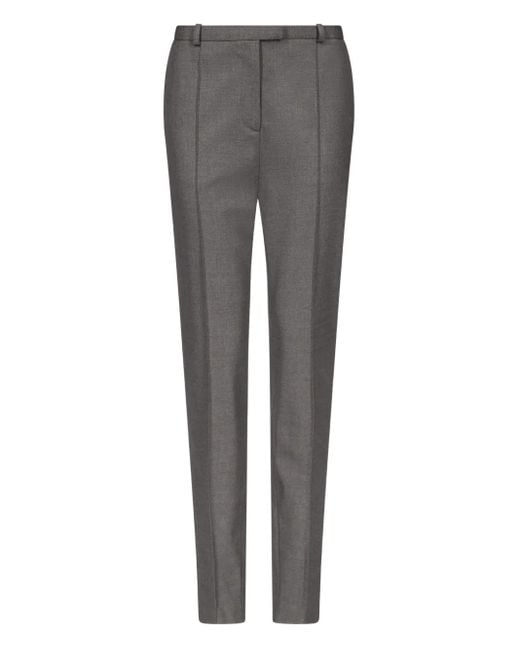 Loulou de Saison Gray Malka Pleat-Front Fitted Trousers