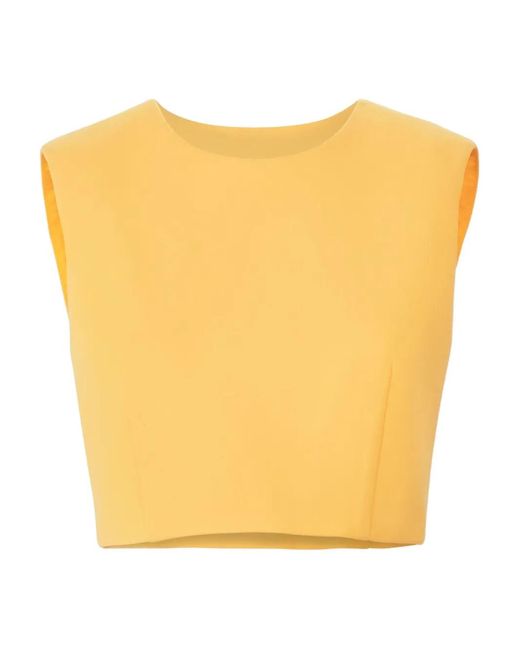 Carolina Herrera Yellow Sleeveless Cropped Top