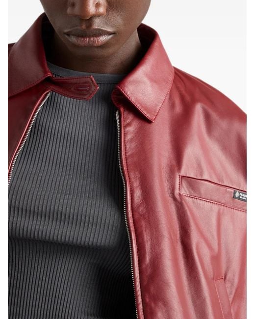 Prada Red Nappa Leather Jacket