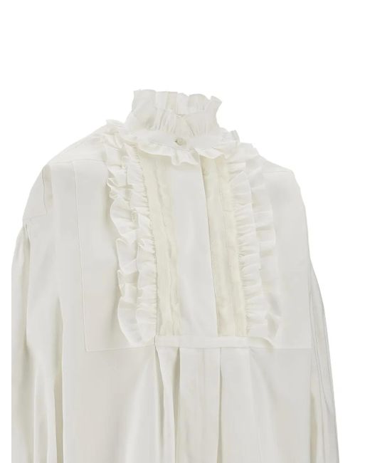 Valentino Garavani White Mini Ruffle-Detail Dress