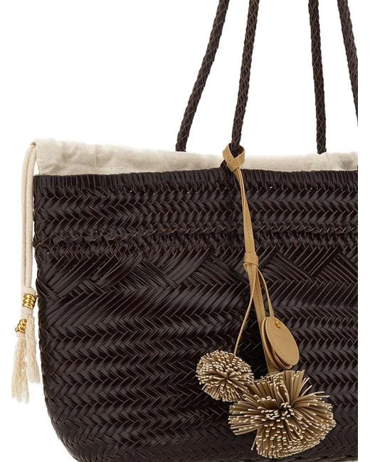 Gianni Chiarini Black Large Paloma Woven Tassel-Detail Shoulder Bag