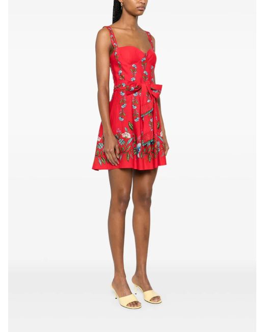 Farm Rio Red Sweet Bloom Bouquet Dress