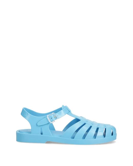 Melissa Blue Cage-Style Buckled Sandals