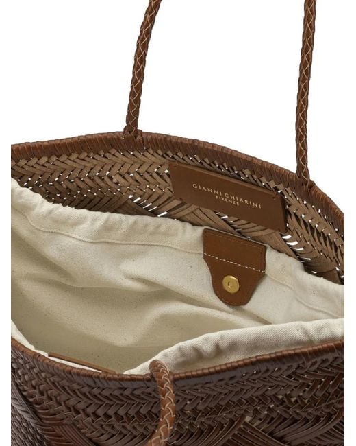 Gianni Chiarini Brown Paloma Woven Shoulder Bag