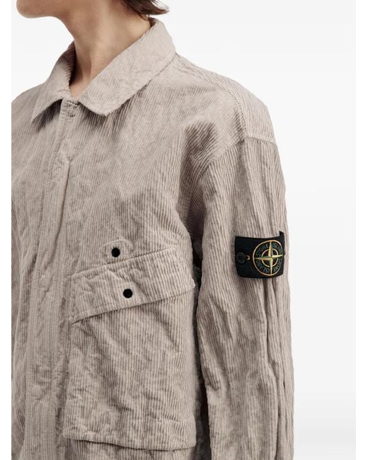 Stone Island Gray Pocket Textured Jacket for men