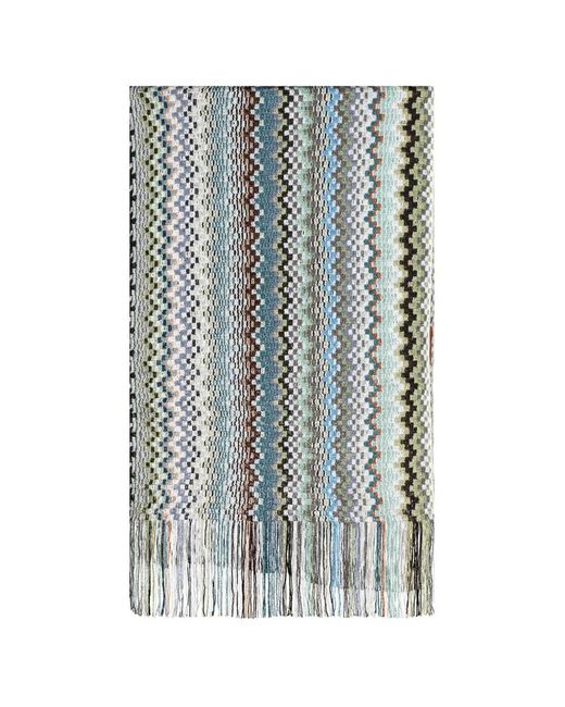 Écharpe À Bords Frangés Missoni en coloris Blue